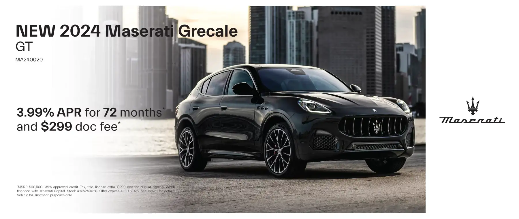 NEW 2024 MASERATI GRECALE GT - 3.99% APR for 72 months*