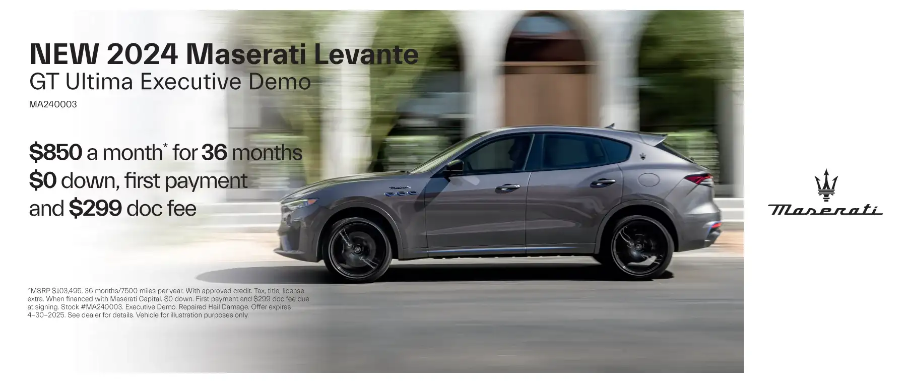 NEW 2024 MASERATI LEVANTE GT ULTIMA EXECUTIVE DEMO - Lease for $850 per month*