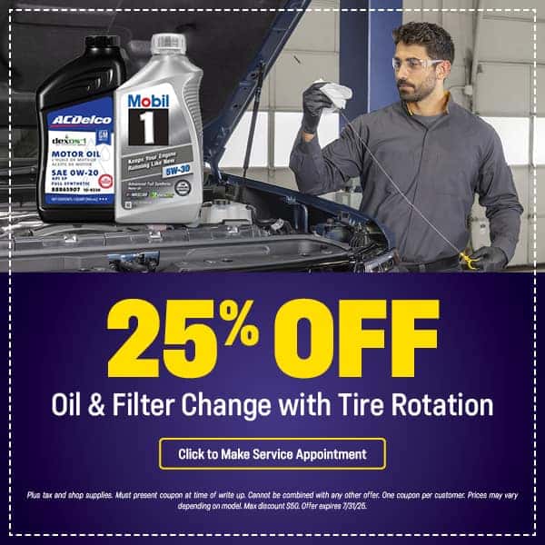 25% Off Oil & Filter Change with Tire Rotation